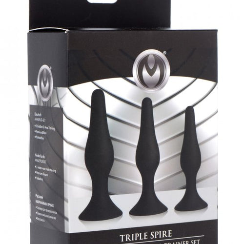 MASTER SERIES TRIPLE SPIRE TAPERED SILICONE ANAL TRAINER 3PC SET - XRAG376