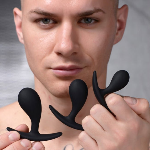 MASTER SERIES DARK DROPLETS 3PC CURVED ANAL TRAINER SET - XRAG377