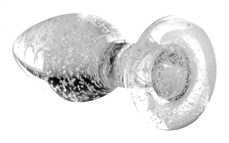 BOOTY SPARKS GLOW-IN-THE-DARK GLASS ANAL PLUG SMALL - XRAG555S