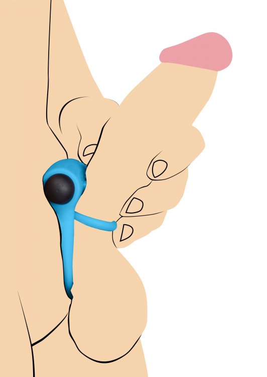 BANG! SILICONE COCK RING & BULLET W/ REMOTE BLUE - XRAG572BLU