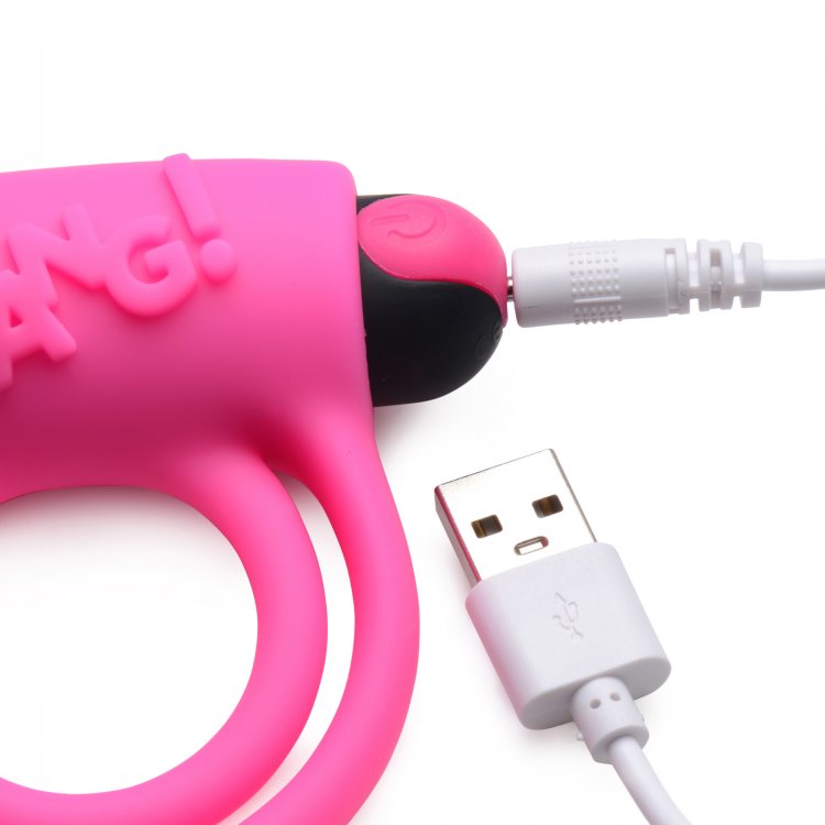 BANG! SILICONE COCK RING & BULLET W/ REMOTE PINK - XRAG572PNK