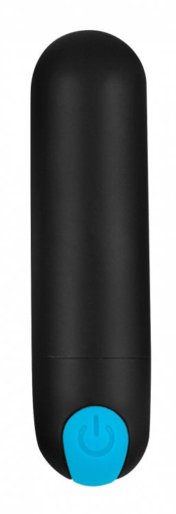 BANG! DUO BLAST C RING BUTT PLUG BULLET & BLINDFOLD KIT BLACK - XRAG578