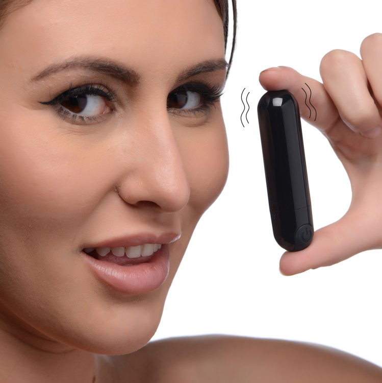 BANG! 10X VIBRATING METALLIC BULLET BLACK - XRAG656BLK