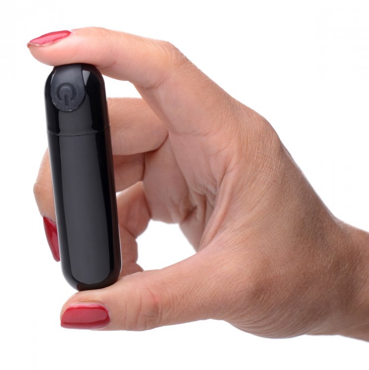 BANG! 10X VIBRATING METALLIC BULLET BLACK - XRAG656BLK