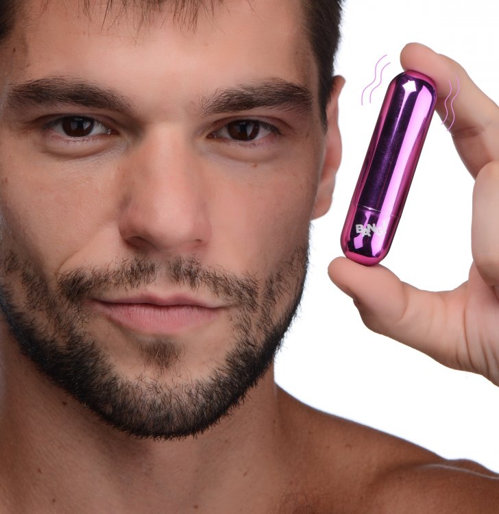 BANG! 10X VIBRATING METALLIC BULLET PURPLE - XRAG656PUR