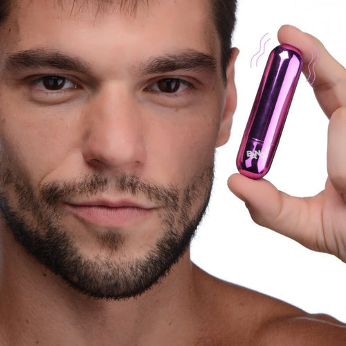 BANG! 10X VIBRATING METALLIC BULLET PURPLE - XRAG656PUR