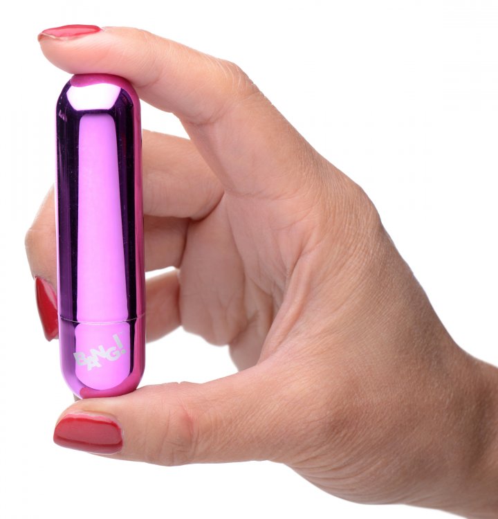 BANG! 10X VIBRATING METALLIC BULLET PURPLE - XRAG656PUR