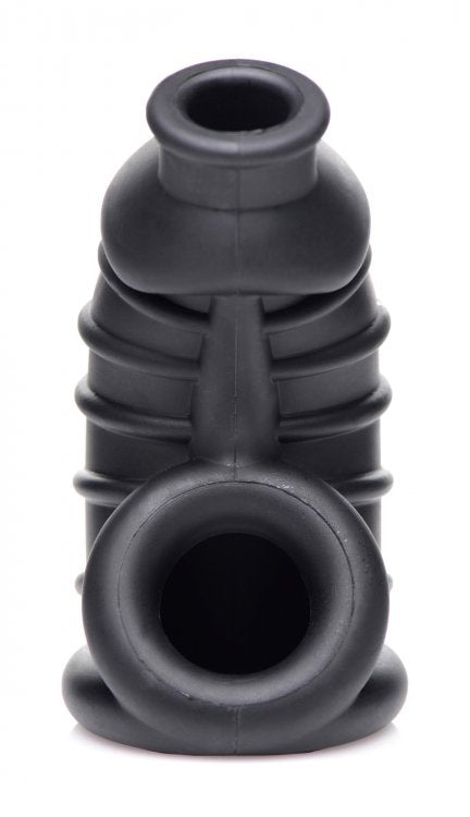 MASTER SERIES DARK CHAMBER SILICONE CHASTITY CAGE - XRAG722BLK