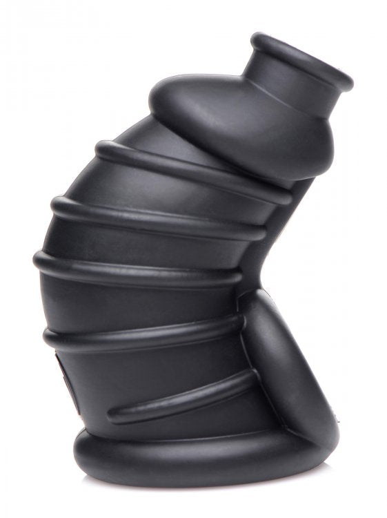 MASTER SERIES DARK CHAMBER SILICONE CHASTITY CAGE - XRAG722BLK