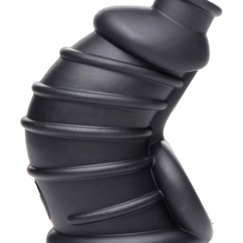 MASTER SERIES DARK CHAMBER SILICONE CHASTITY CAGE - XRAG722BLK