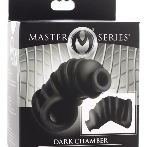 MASTER SERIES DARK CHAMBER SILICONE CHASTITY CAGE - XRAG722BLK