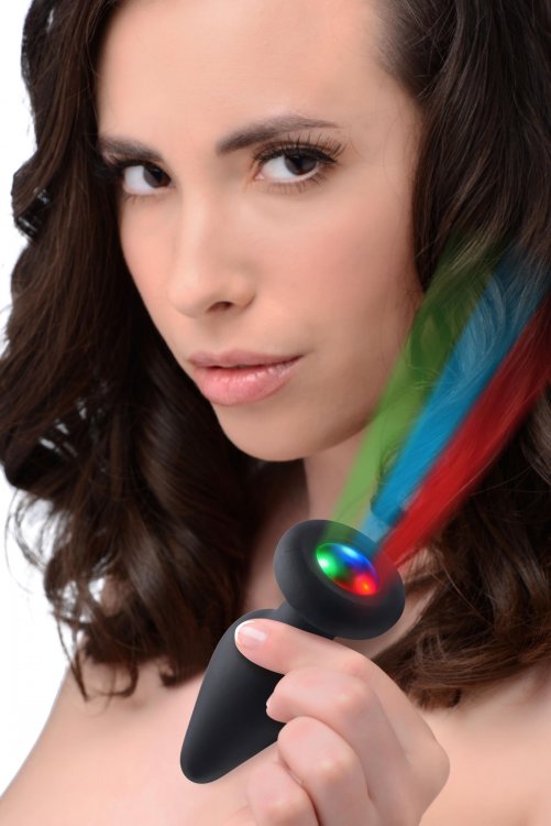 BOOTY SPARKS SILICONE LIGHT-UP ANAL PLUG MEDIUM - XRAG755M