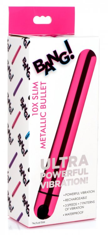 BANG! 10X SLIM METALLIC BULLET PINK - XRAG764PNK
