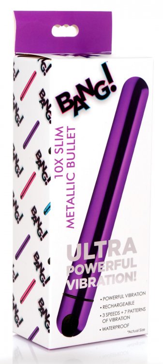 BANG! 10X SLIM METALLIC BULLET PURPLE - XRAG764PUR