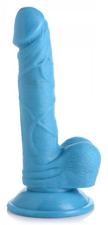 POP 6.5IN DILDO W/ BALLS BLUE - XRAG766BLU