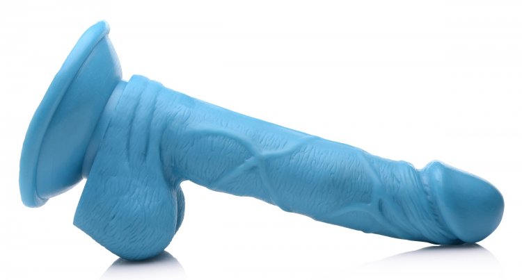 POP 6.5IN DILDO W/ BALLS BLUE - XRAG766BLU
