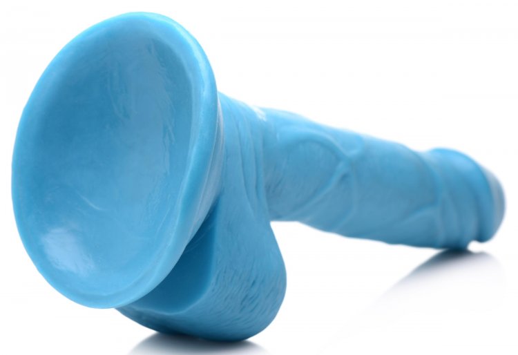 POP 6.5IN DILDO W/ BALLS BLUE - XRAG766BLU