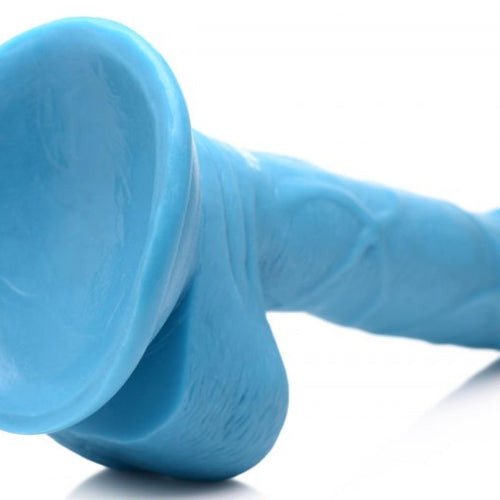 POP 6.5IN DILDO W/ BALLS BLUE - XRAG766BLU