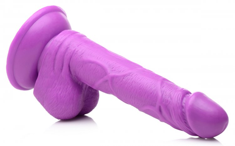 POP 6.5IN DILDO W/ BALLS PURPLE - XRAG766PUR