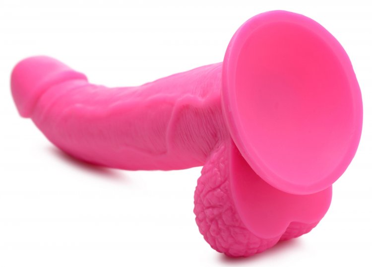 POP 7.5IN DILDO W/ BALLS PINK - XRAG767PNK
