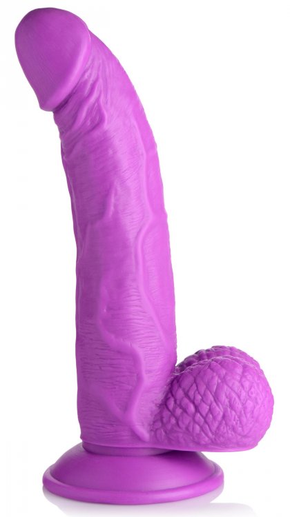 POP 7.5IN DILDO W/ BALLS PURPLE - XRAG767PUR