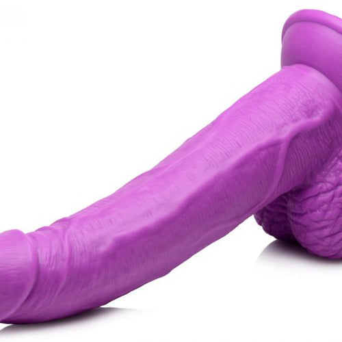 POP 7.5IN DILDO W/ BALLS PURPLE - XRAG767PUR