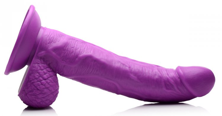 POP 7.5IN DILDO W/ BALLS PURPLE - XRAG767PUR