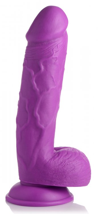 POP 8.25IN DILDO W/ BALLS PURPLE - XRAG768PUR