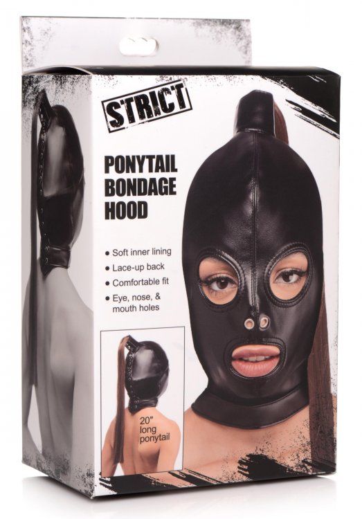 STRICT PONYTAIL BONDAGE HOOD - XRAG774