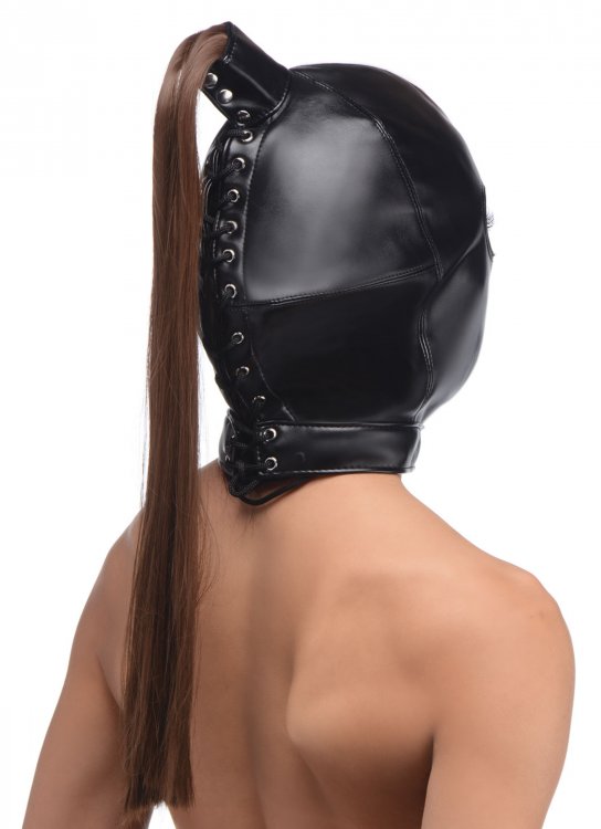 STRICT PONYTAIL BONDAGE HOOD - XRAG774