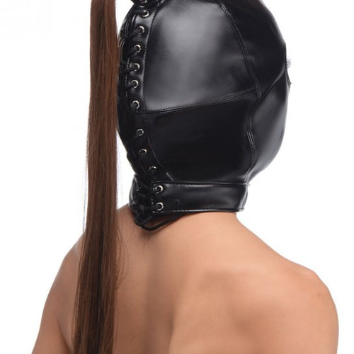 STRICT PONYTAIL BONDAGE HOOD - XRAG774