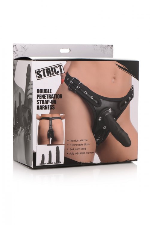 STRICT DOUBLE PENETRATION STRAP ON HARNESS - XRAG785