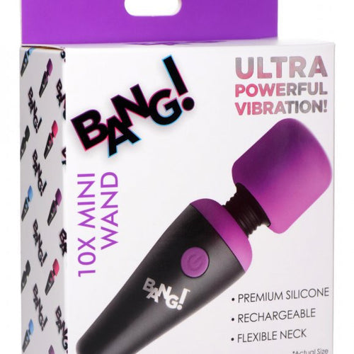 BANG! 10X VIBRATING MINI WAND PURPLE - XRAG786PUR