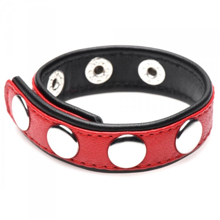 STRICT COCK GEAR LEATHER SPEED SNAP COCK RING RED - XRAG845RED