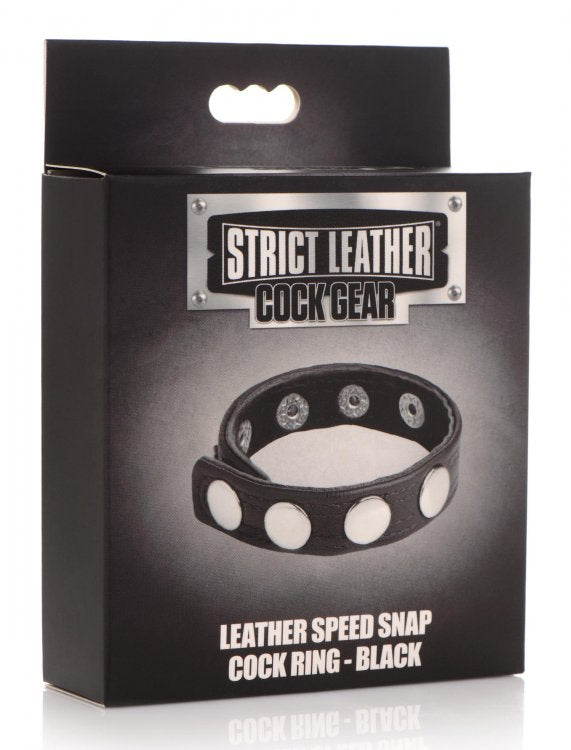 STRICT LEATHER COCK SPEED SNAP COCK RING BLACK - XRAG845BLK