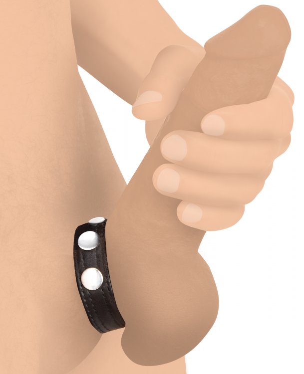 STRICT LEATHER COCK SPEED SNAP COCK RING BLACK - XRAG845BLK