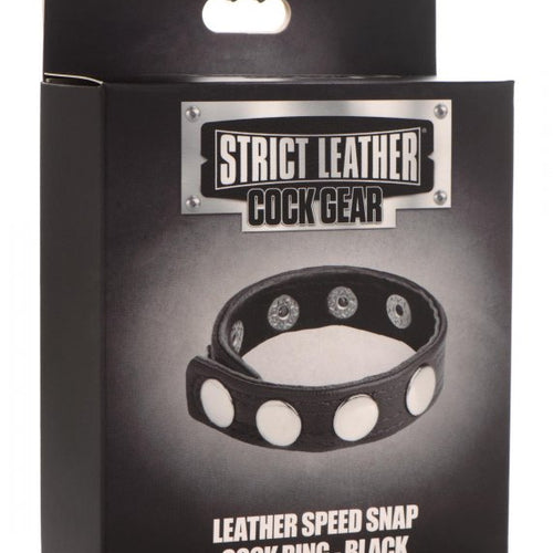 STRICT LEATHER COCK SPEED SNAP COCK RING BLACK - XRAG845BLK