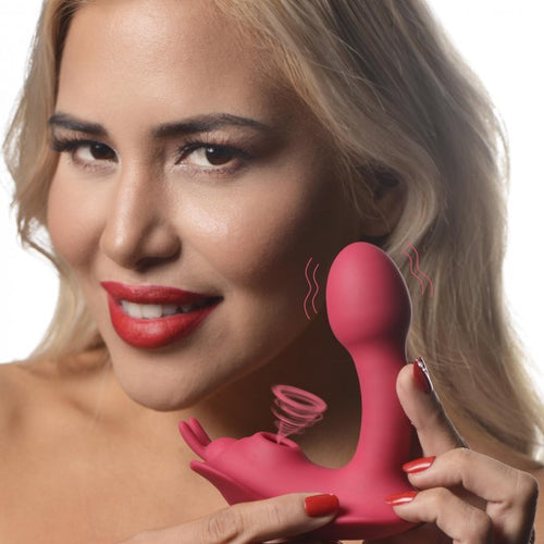 SHEGASM BUTTERFLY TEASE 10X CLIT SUCTION STIM W/ REMOTE - XRAG886