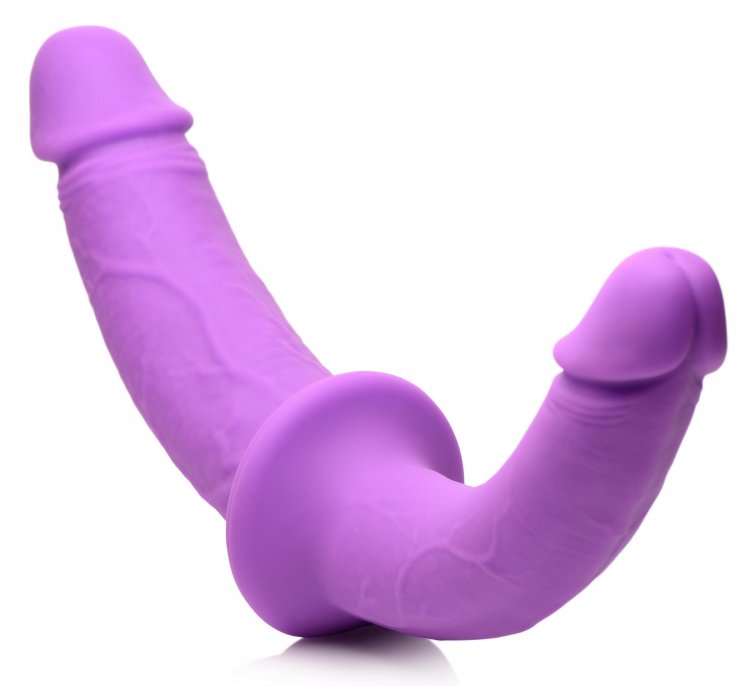 STRAP U DOUBLE CHARMER DOUBLE DILDO W/ HARNESS - XRAG912