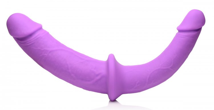 STRAP U DOUBLE CHARMER DOUBLE DILDO W/ HARNESS - XRAG912