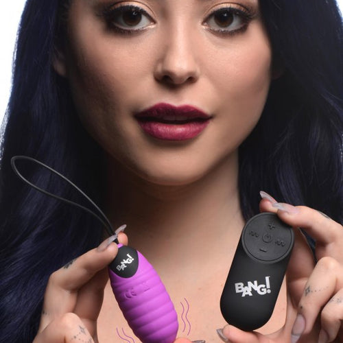 BANG! SWIRL SILICONE EGG PURPLE - XRAG951