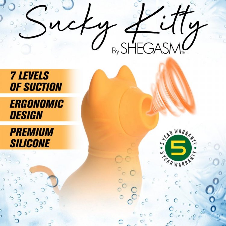 SHEGASM SUCKY KITTY 7X CLIT STIM ORANGE - XRAG960ORG