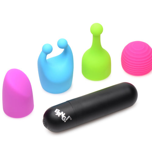 BANG! RECHARGEABLE BULLET W/ 4 ATTACHMENTS - XRAG992