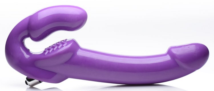 STRAP U 7X REVOLVER THICK VIBRATING STRAPLESS STRAP-ON PURPLE - XRAG584