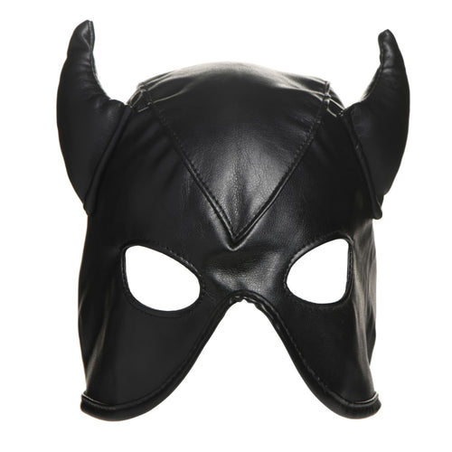 MASTER SERIES DUNGEON DEMON BONDAGE HOOD W/ HORNS - XRAH058
