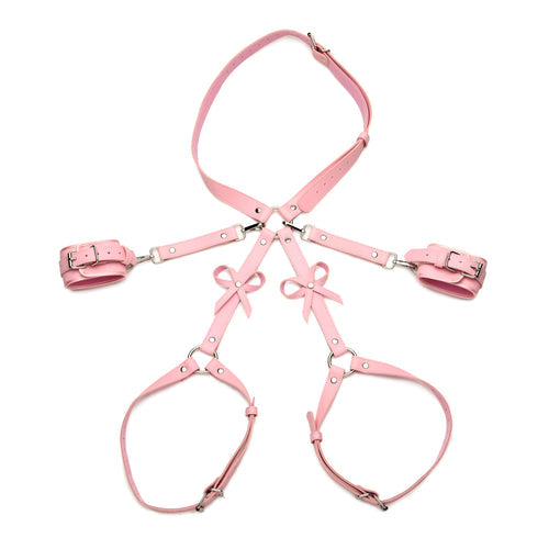 STRICT BONDAGE HARNESS W/ BOWS PINK XL/2XL - XRAH089XL2XL