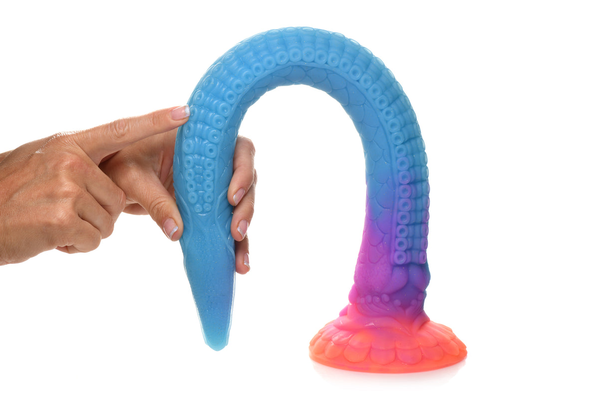 CREATURE COCKS MAKARA GLOW IN THE DARK SILICONE SNAKE DILDO - XRAH149