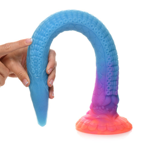 CREATURE COCKS MAKARA GLOW IN THE DARK SILICONE SNAKE DILDO - XRAH149
