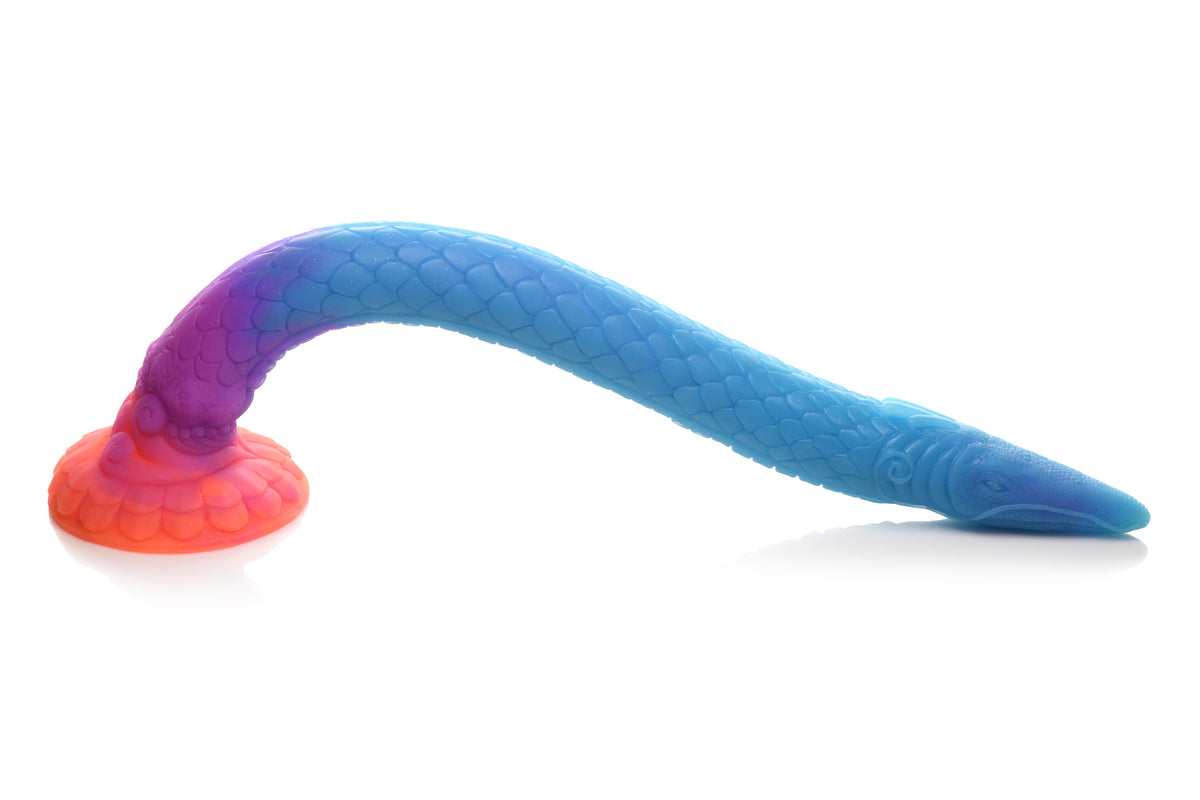 CREATURE COCKS MAKARA GLOW IN THE DARK SILICONE SNAKE DILDO - XRAH149
