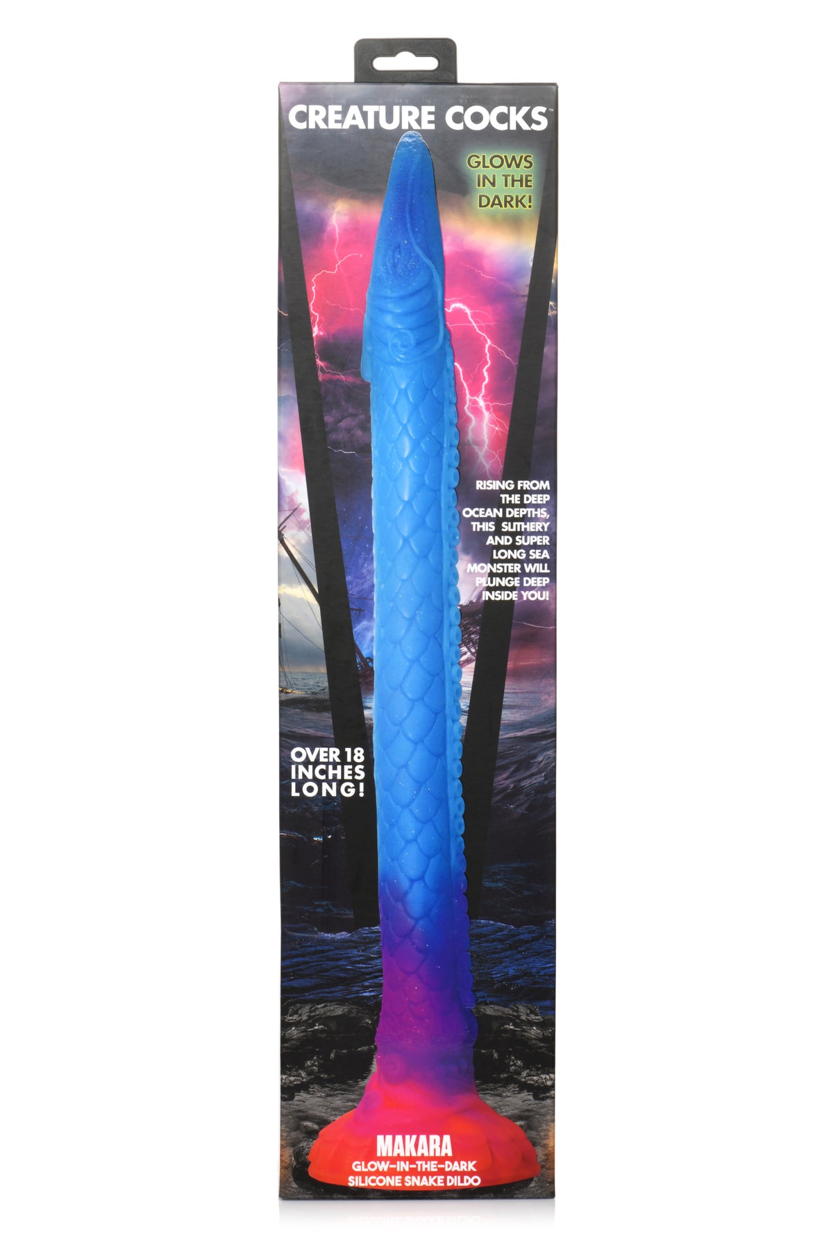 CREATURE COCKS MAKARA GLOW IN THE DARK SILICONE SNAKE DILDO - XRAH149